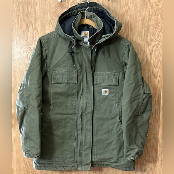 Carhartt Jackets & Blazers - Carhartt Women’s Green Duck Canvas Waterproof Quilt Lined Outdoor Coat